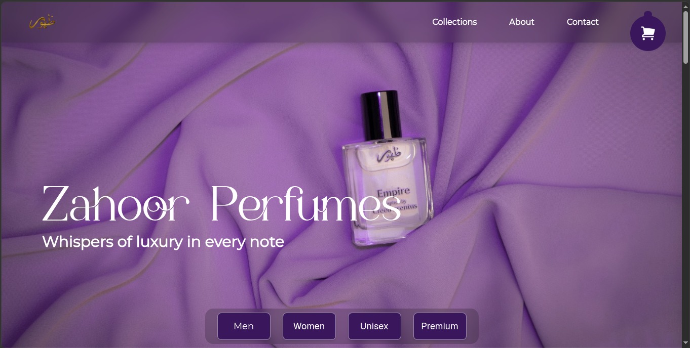 Screenshot of Zahoor Perfumes